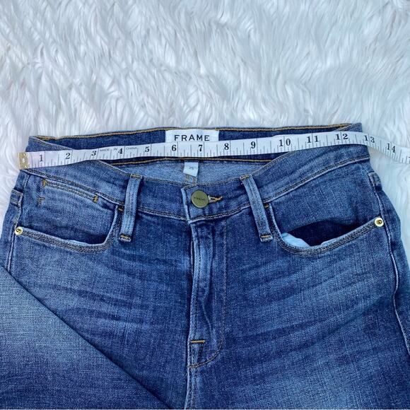 FRAME DENIM Le High Rise Skinny Jeans Langstone Raw Shade Hem Size 25 #LHSKSH133 - Picture 7 of 11